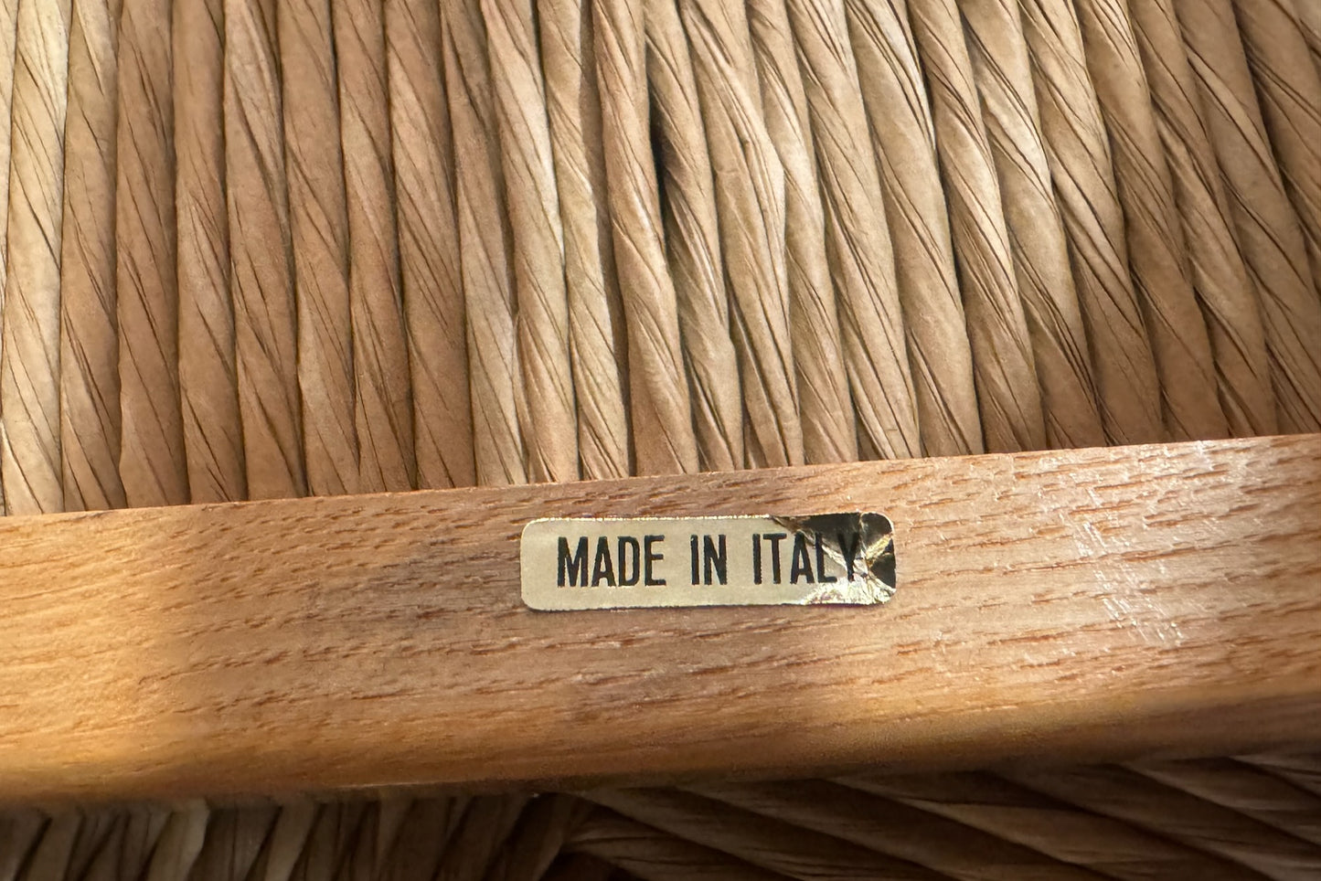 Italian Blonde Rush-Seat Bar Stool