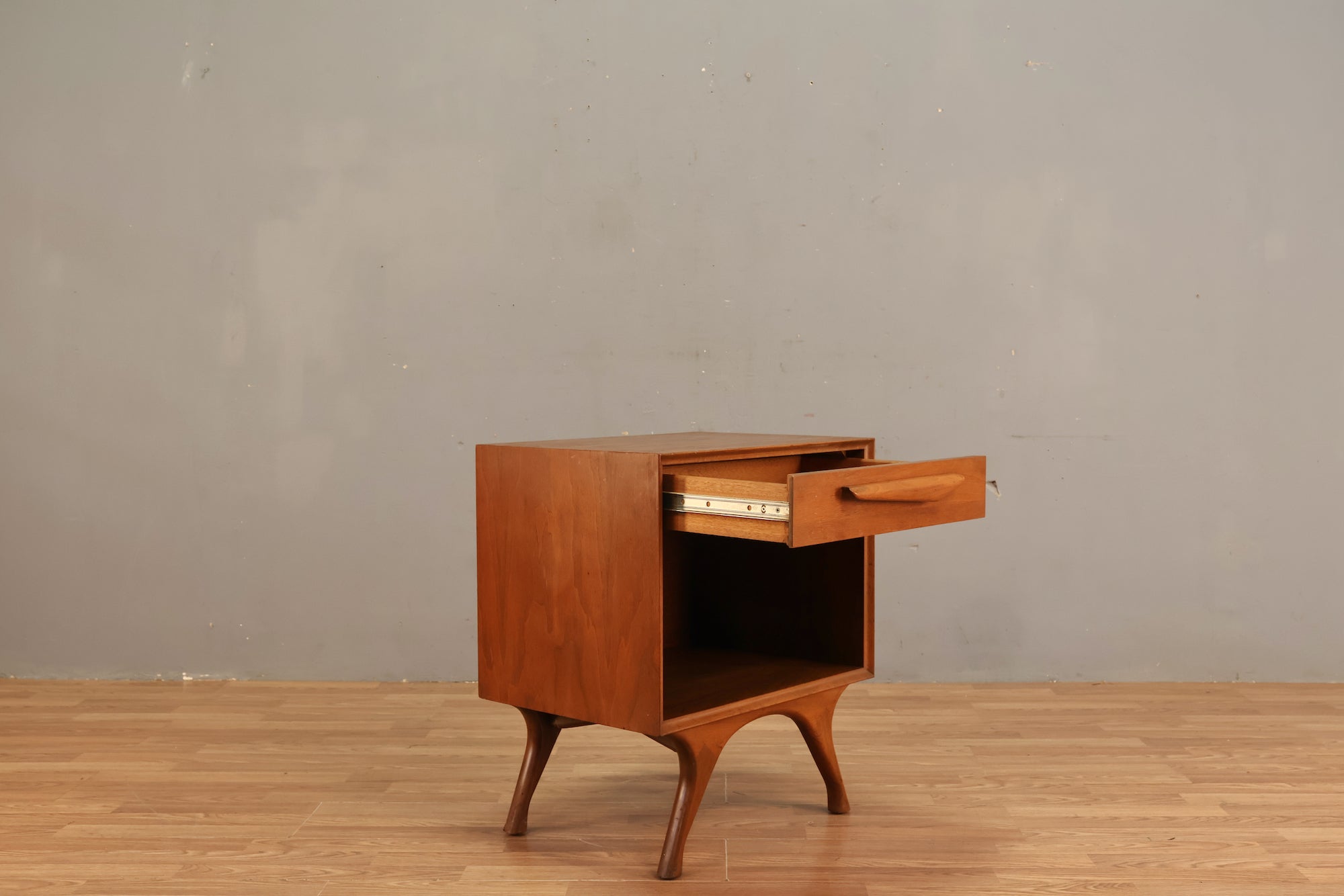 Mid Century Sculptural 1-Drawer Nightstand C - ONLINE ONLY