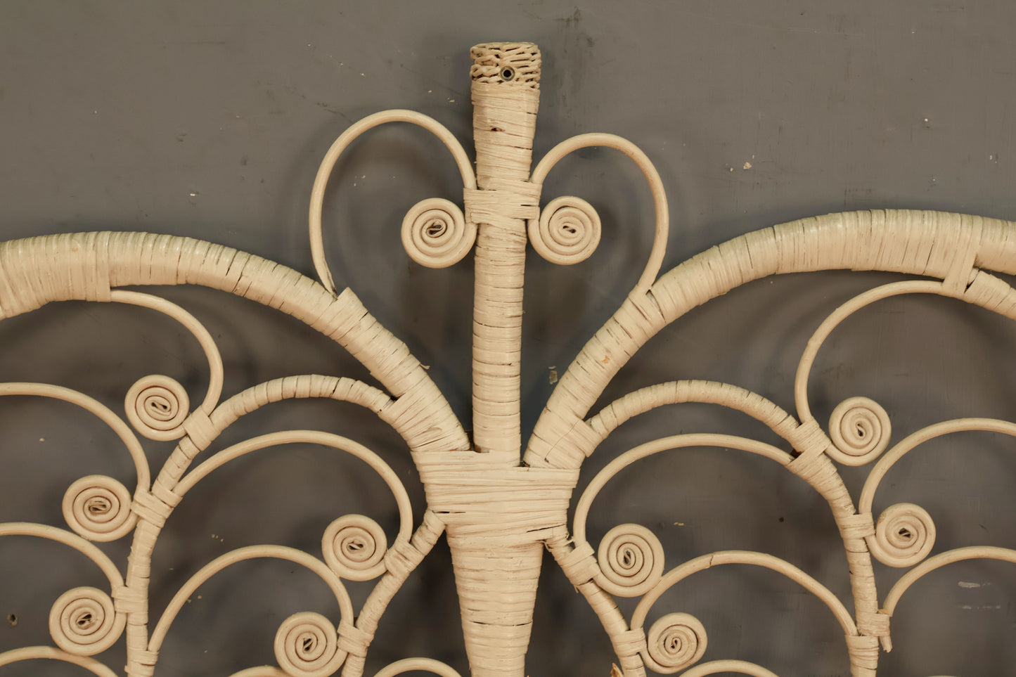 White Wicker King Headboard