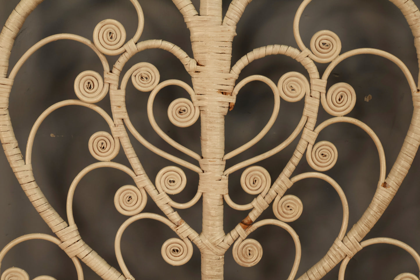 White Wicker King Headboard