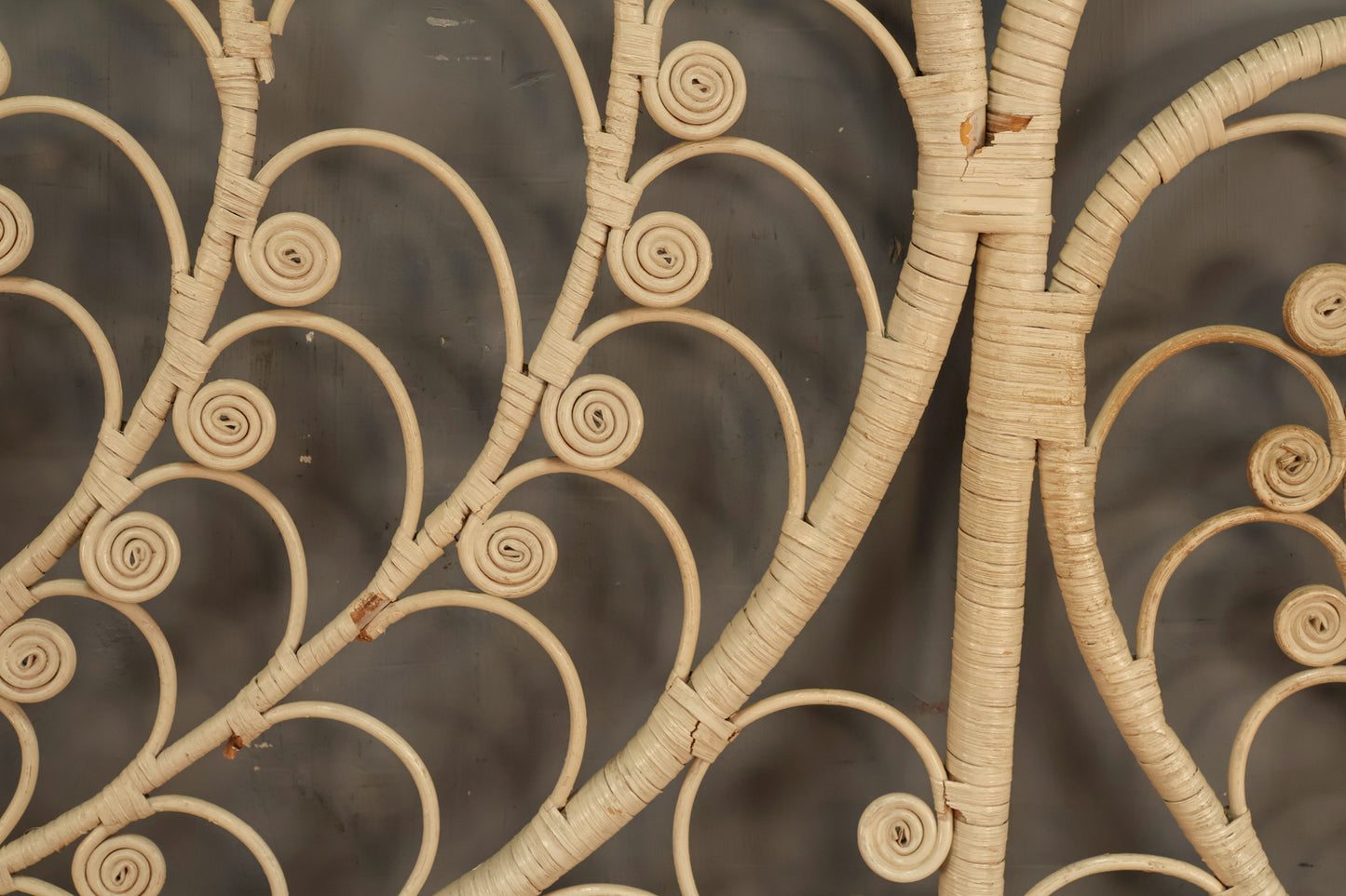White Wicker King Headboard