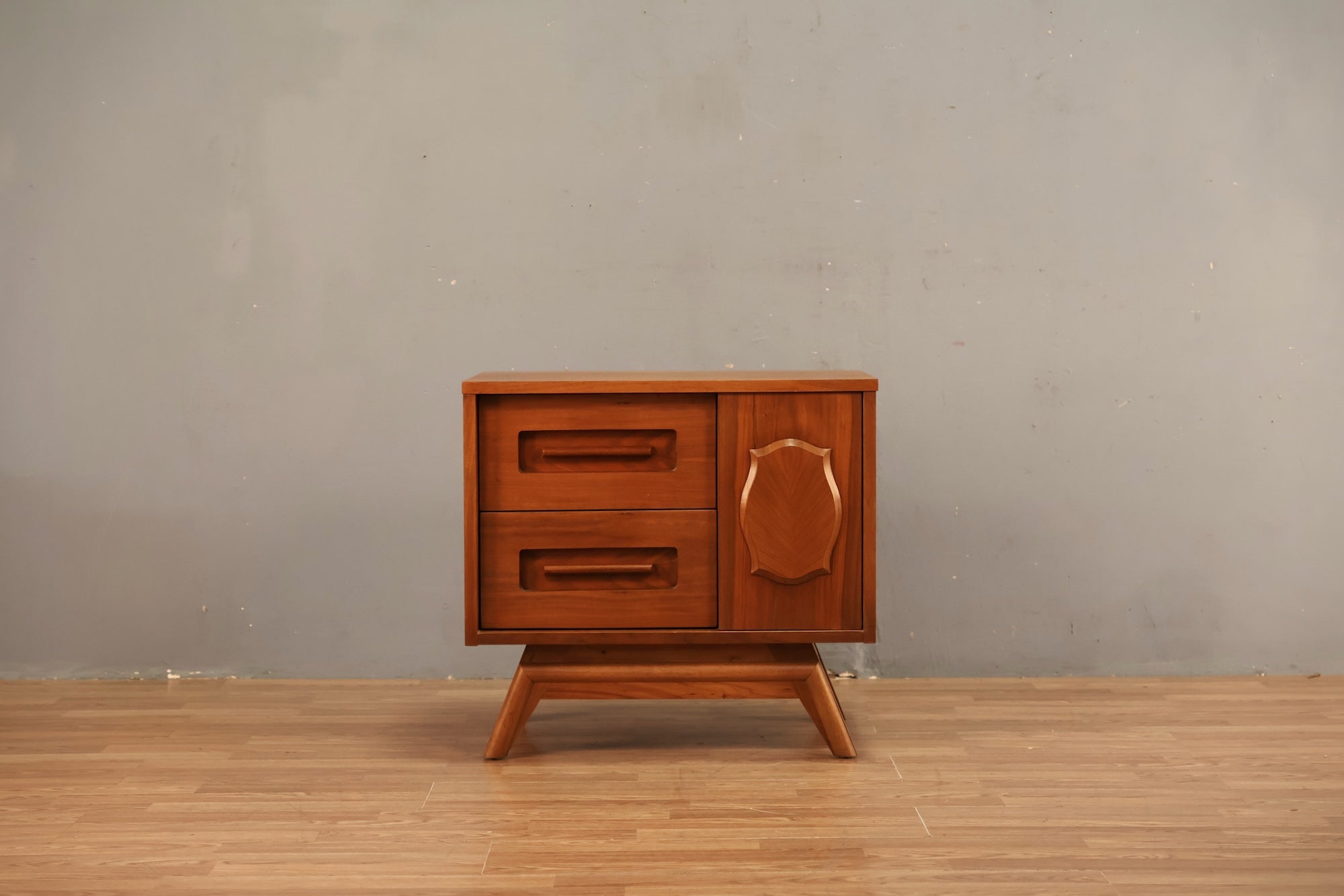 Pair of Luxe Mid Century Sliding-Door Nightstands – Furnish Green