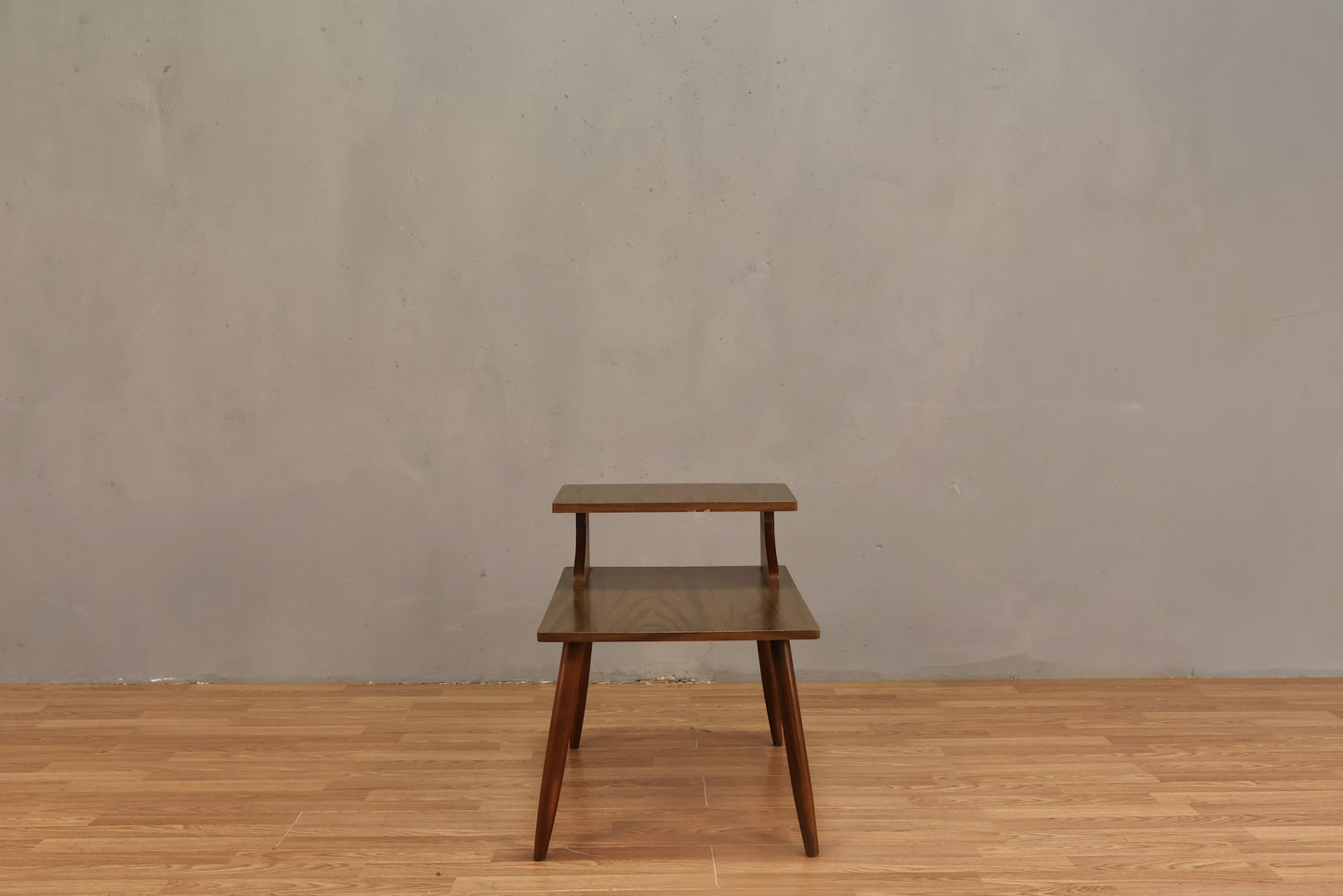 Mid Century Laminate Stepback Side Table - ONLINE ONLY
