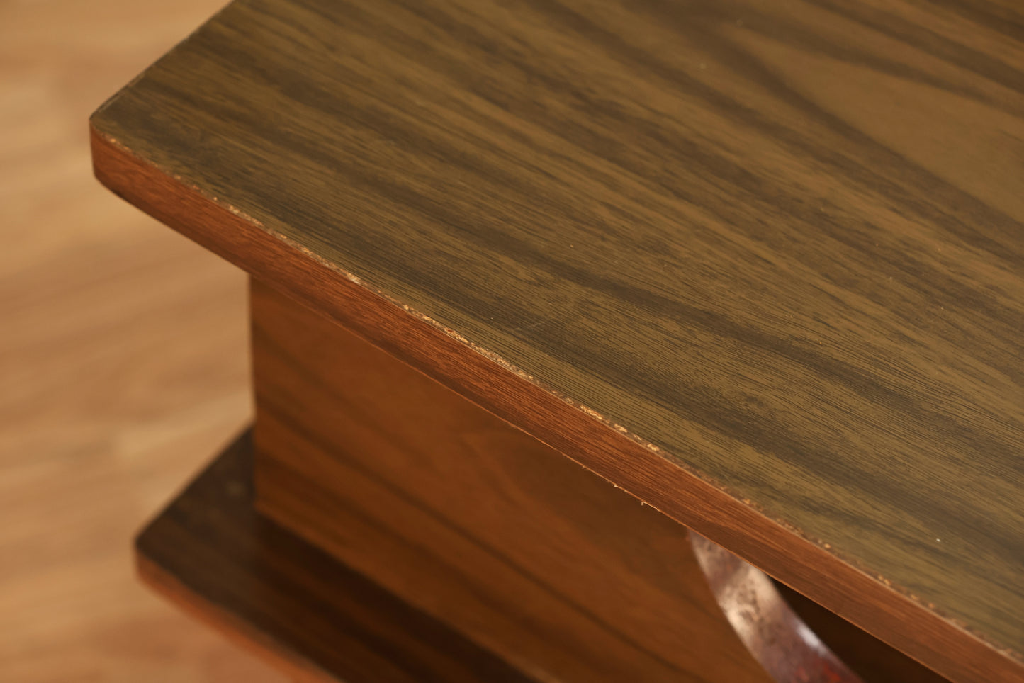 Mid Century Laminate Stepback Side Table - ONLINE ONLY