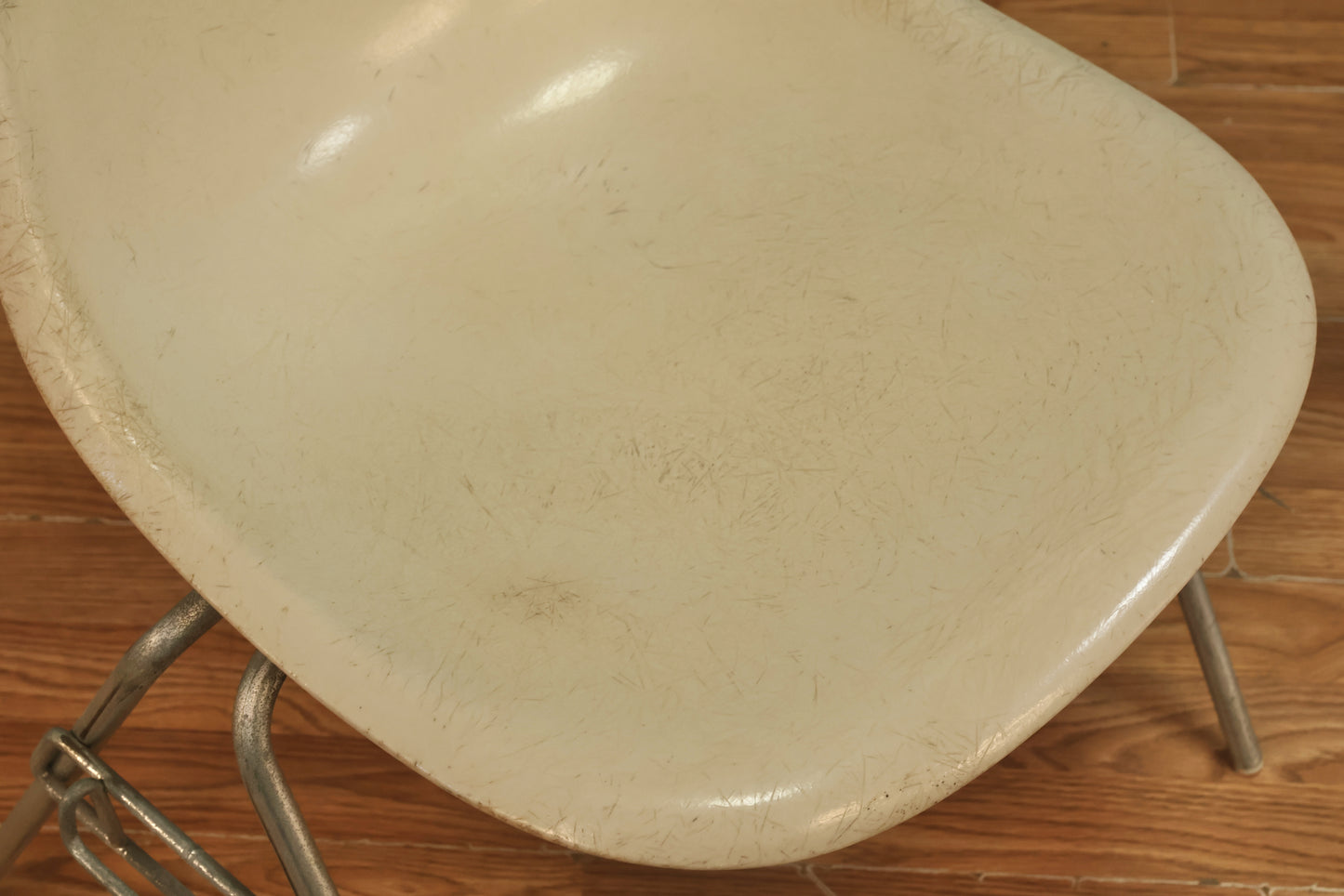 Eames 1960s Parchment Fiberglass DSS Chair