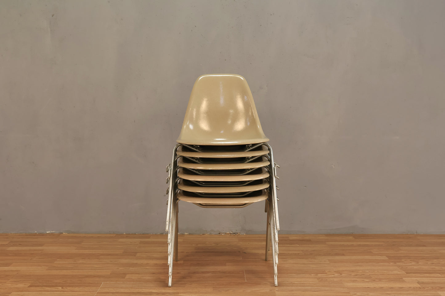 Eames 1960s Greige Fiberglass DSS Chair