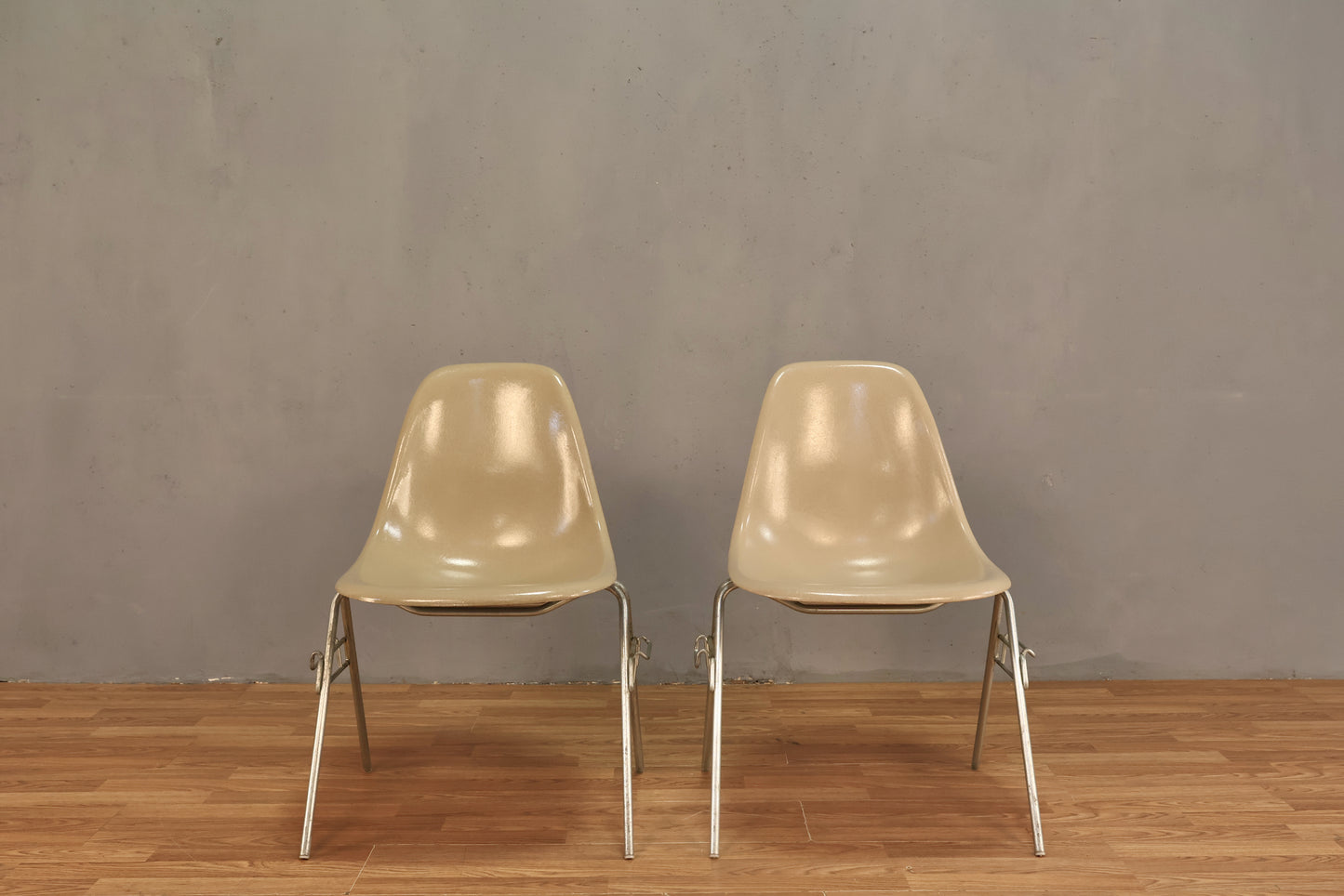 Eames 1960s Greige Fiberglass DSS Chair