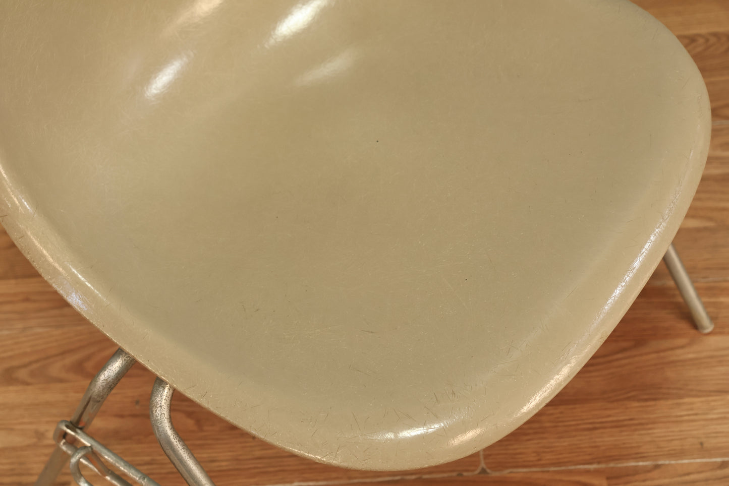 Eames 1960s Greige Fiberglass DSS Chair