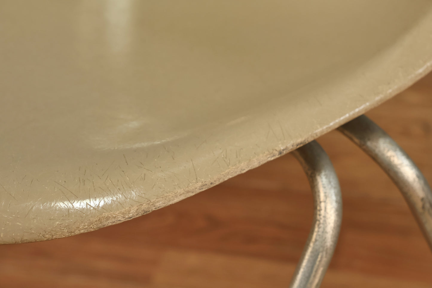 Eames 1960s Greige Fiberglass DSS Chair