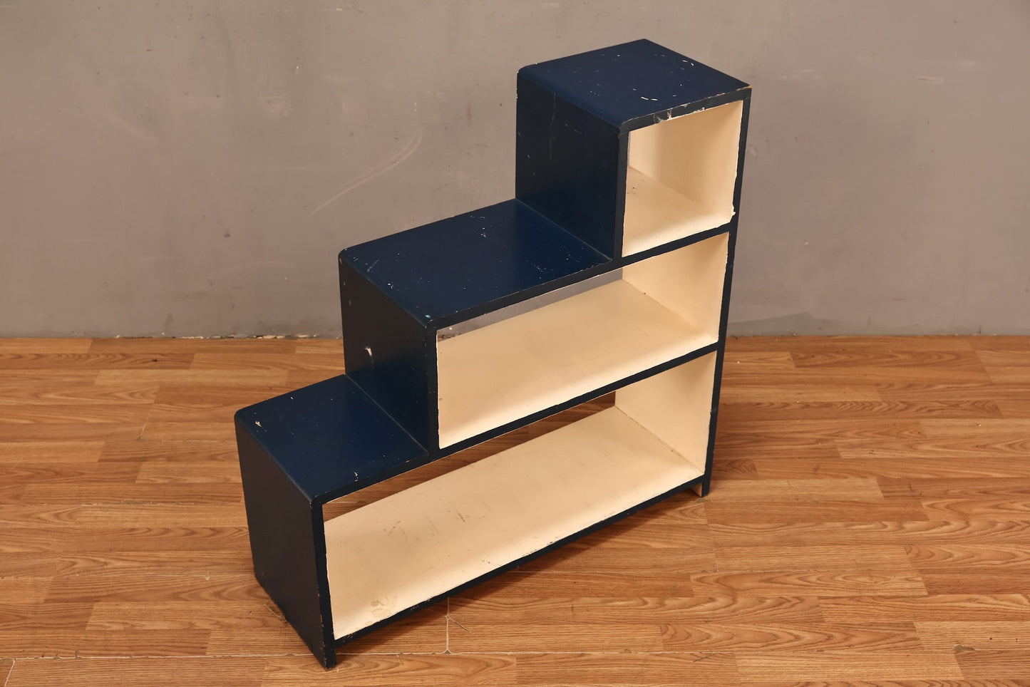 Blue & White Wooden Staircase Shelf