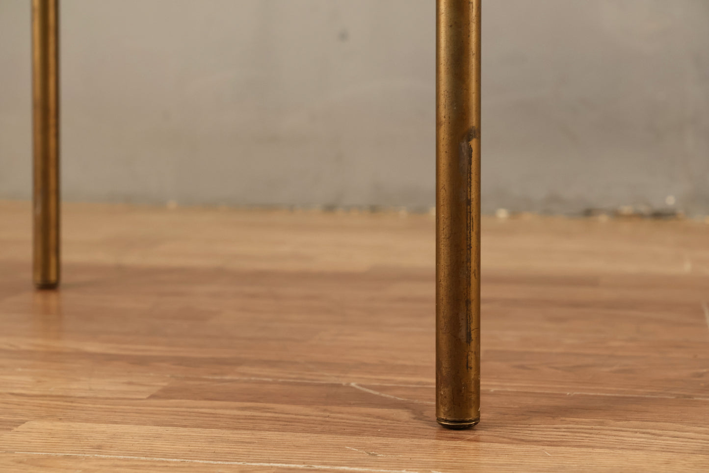 Black Laminate & Brass Corner Table