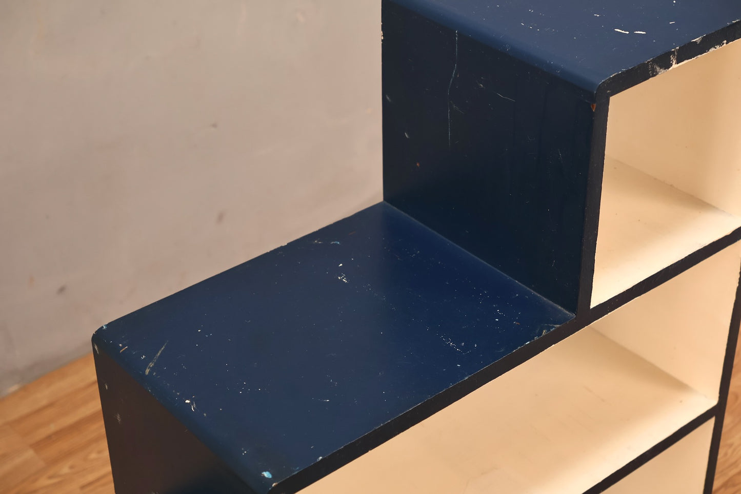 Blue & White Wooden Staircase Shelf