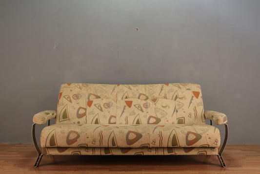1980s Cream Postmodern Convertible Sofa