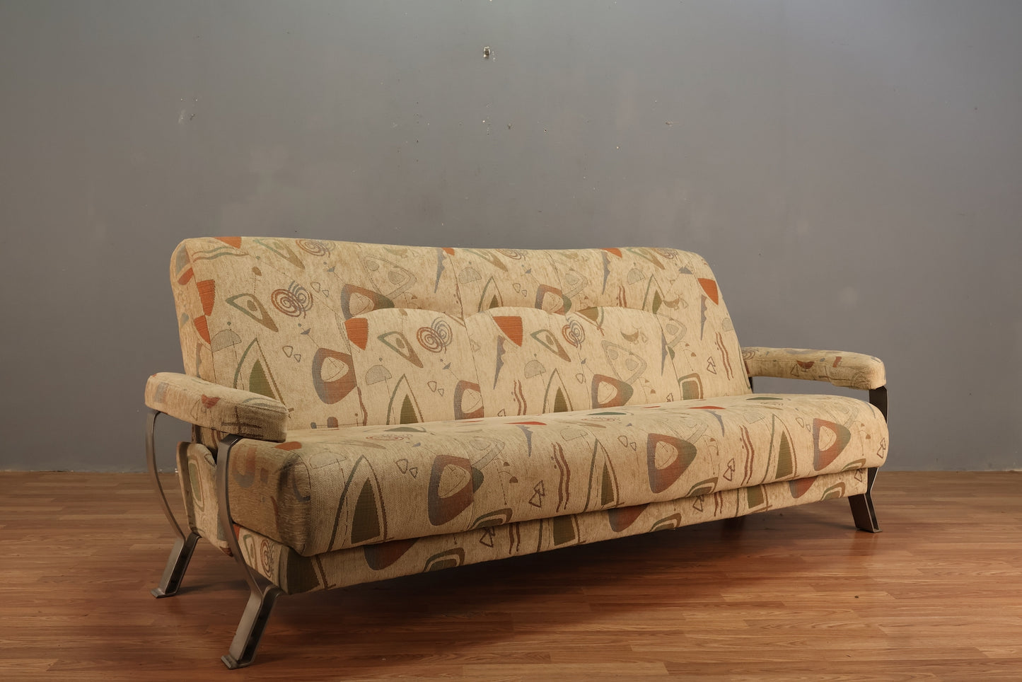 1980s Cream Postmodern Convertible Sofa