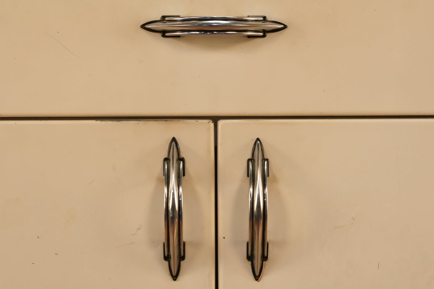 Youngstown White & Cherry Kitchen Cabinet