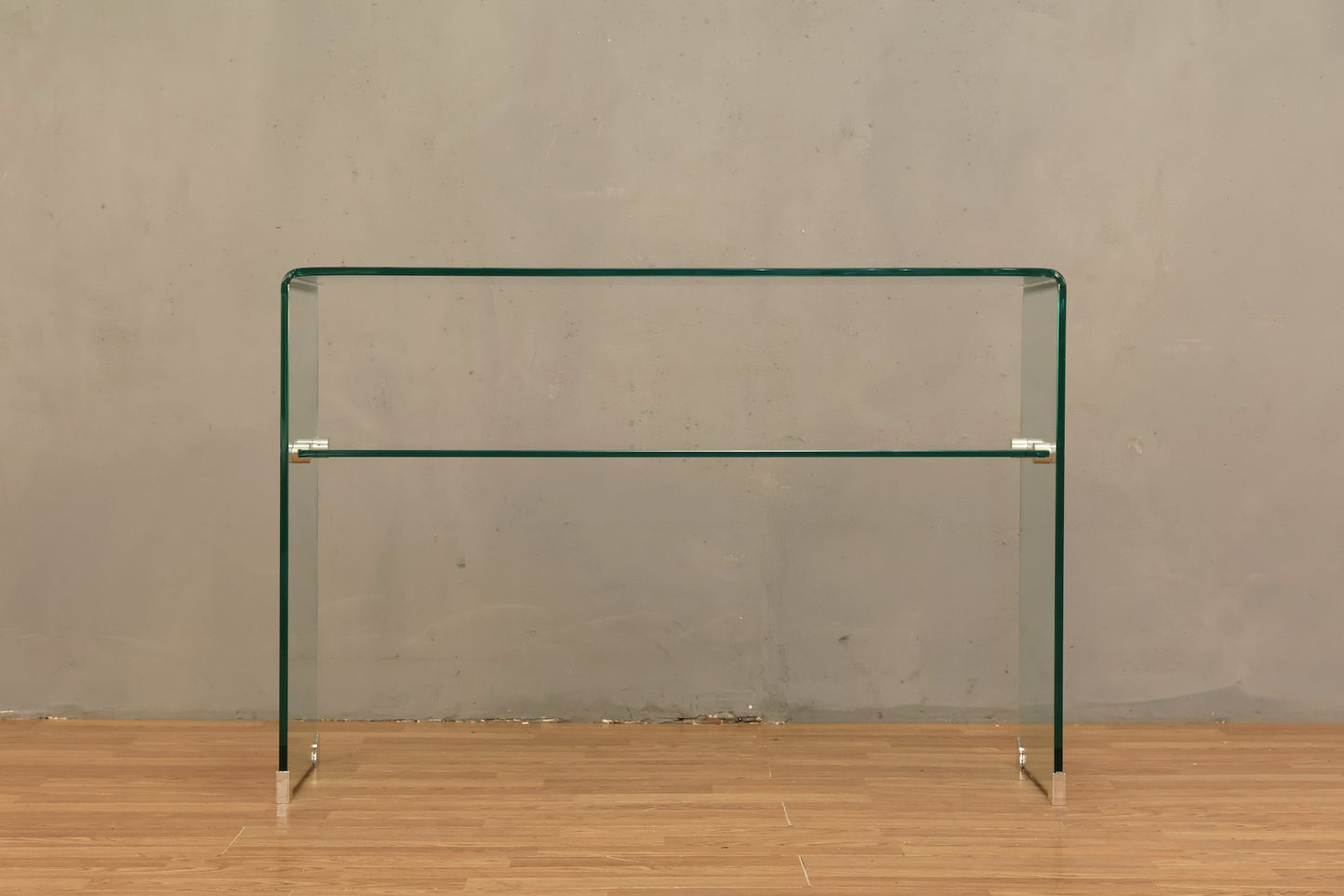 Modern Glass Waterfall 2-Tier Console Table - ONLINE ONLY