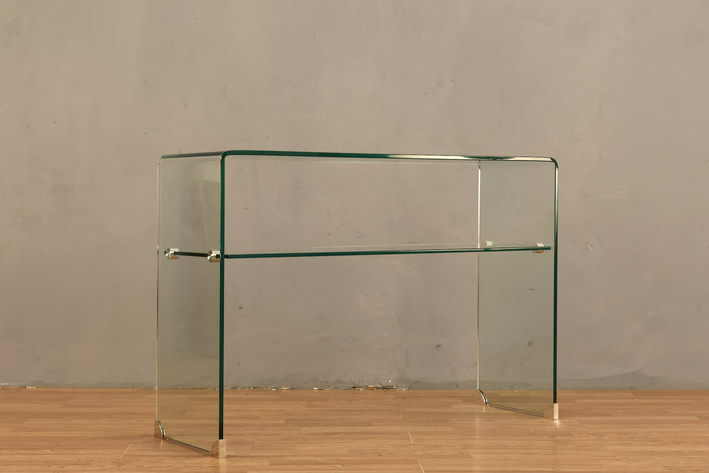 Modern Glass Waterfall 2-Tier Console Table - ONLINE ONLY