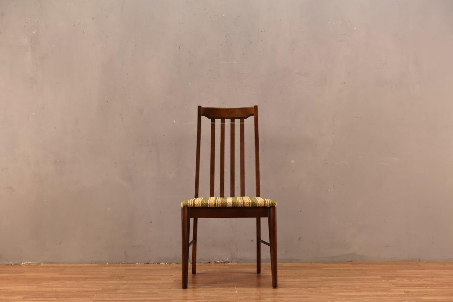 Broyhill Walnut & Cucumber Striped Side Chair