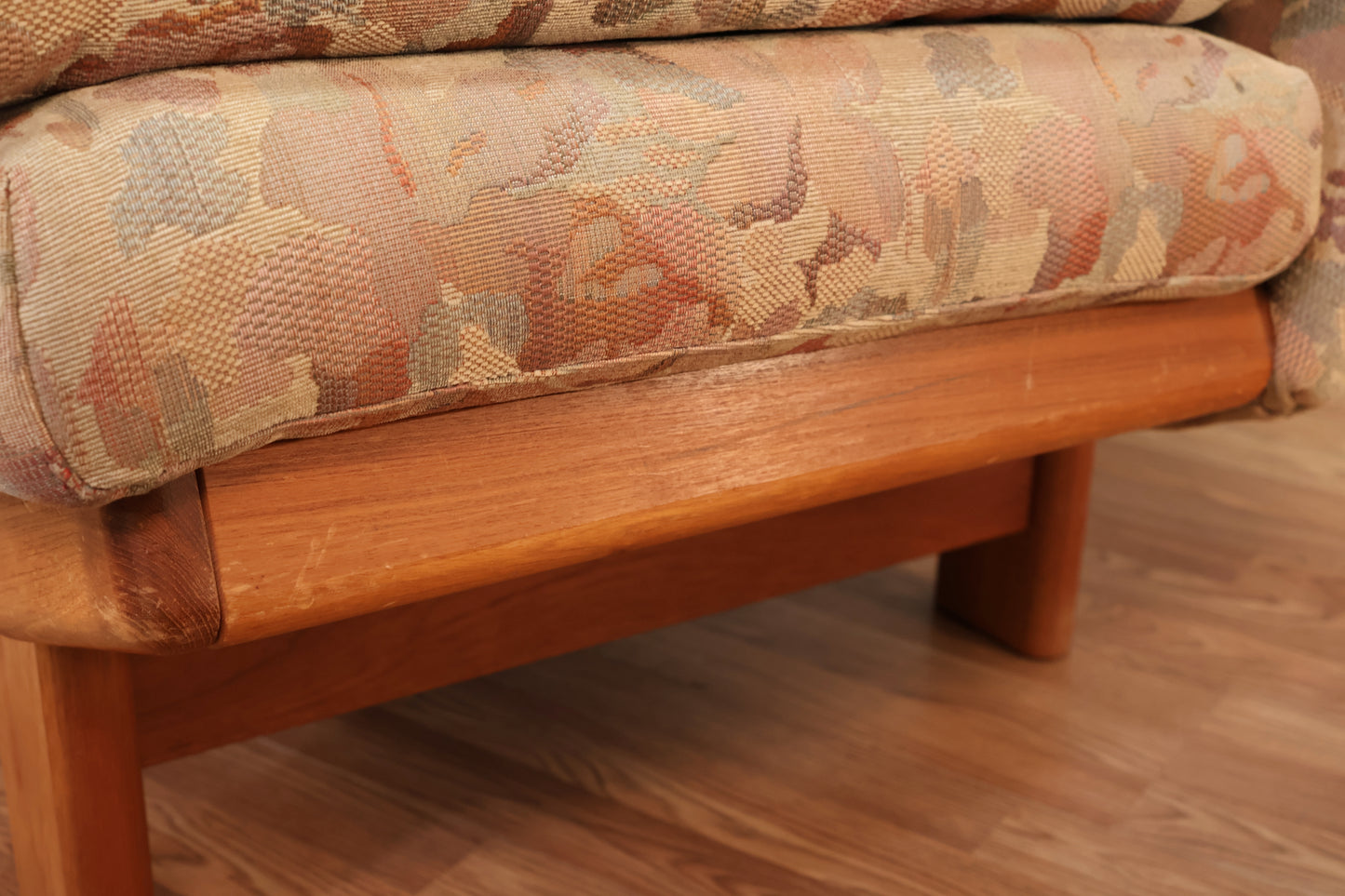 Steen Burchardt-Nielsen Teak & Floral Gondola Loveseat