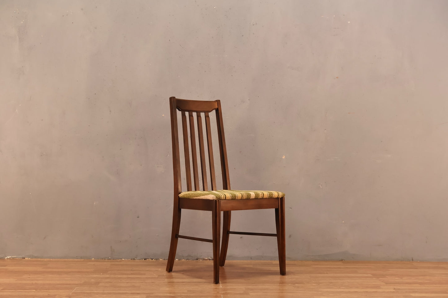 Broyhill Walnut & Cucumber Striped Side Chair