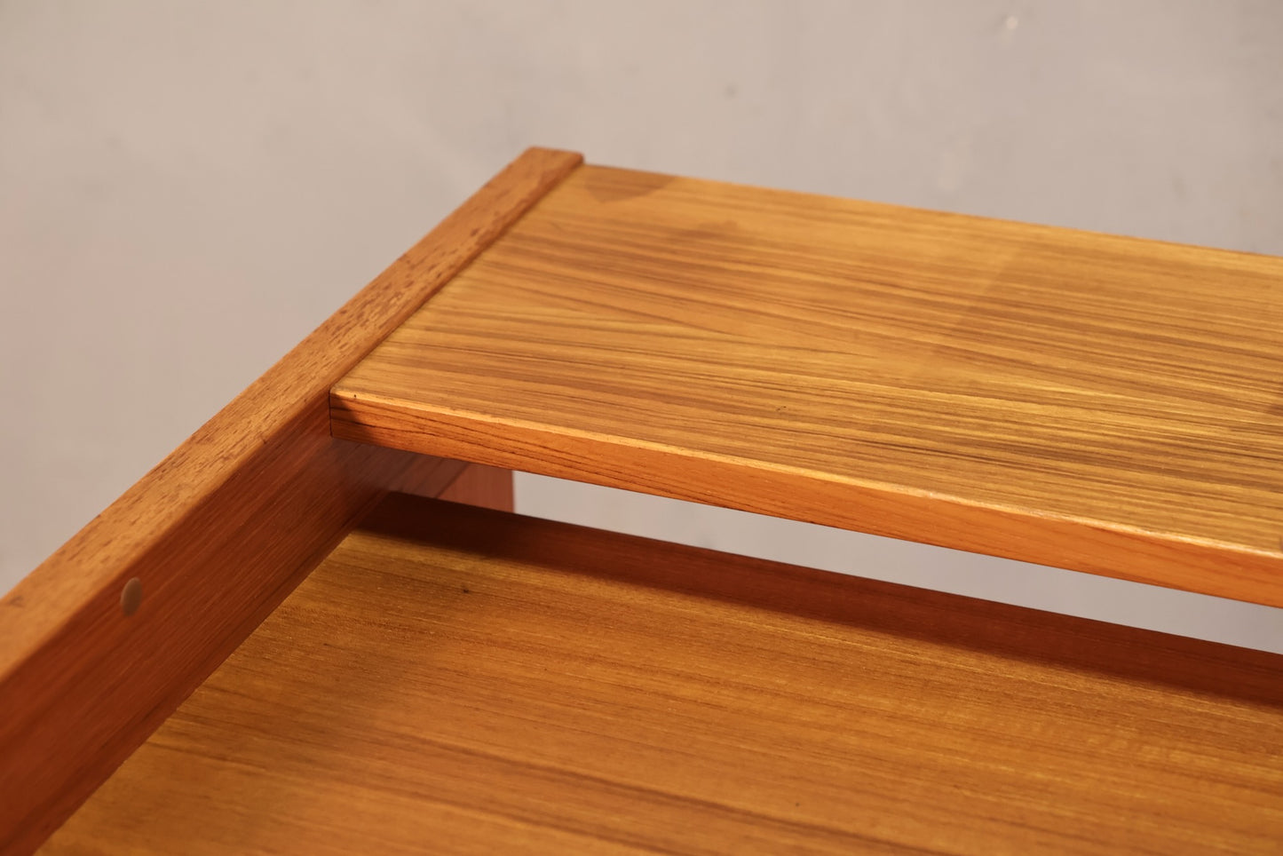 Compact Danish Teak 2-Tier Desk