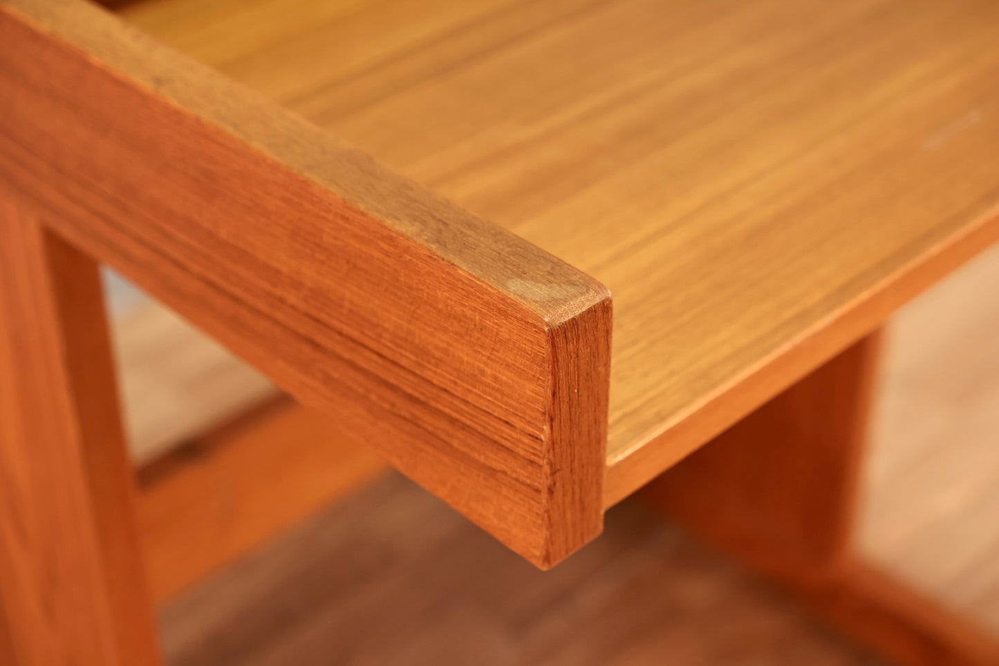 Compact Danish Teak 2-Tier Desk