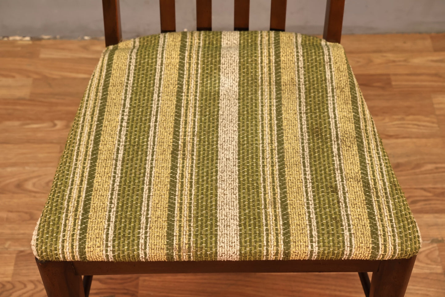 Broyhill Walnut & Cucumber Striped Side Chair