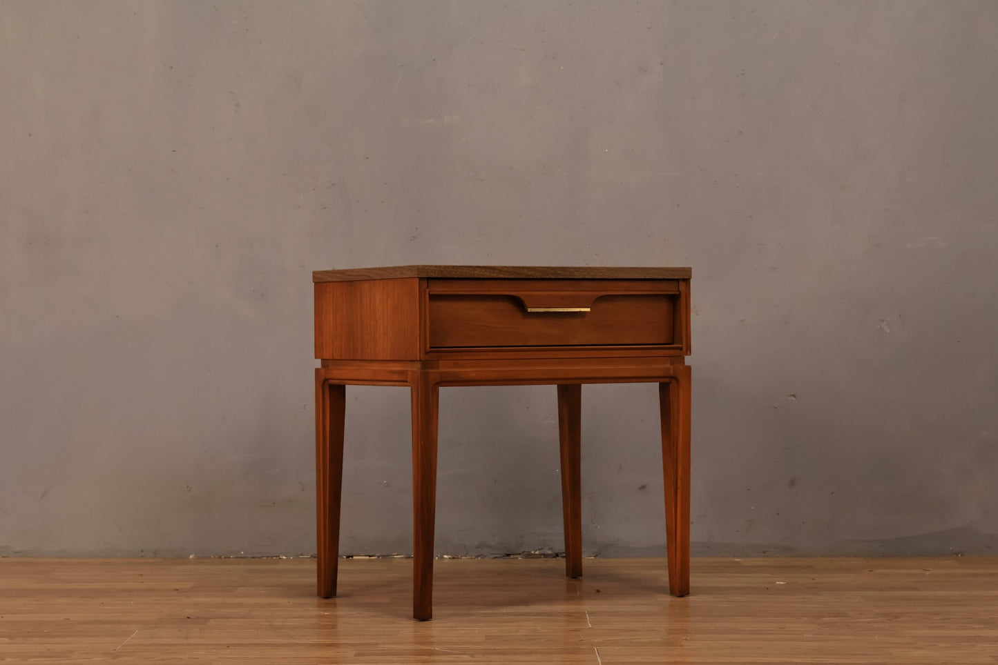 Basic-Witz Walnut & Laminate 1-Drawer Nightstand