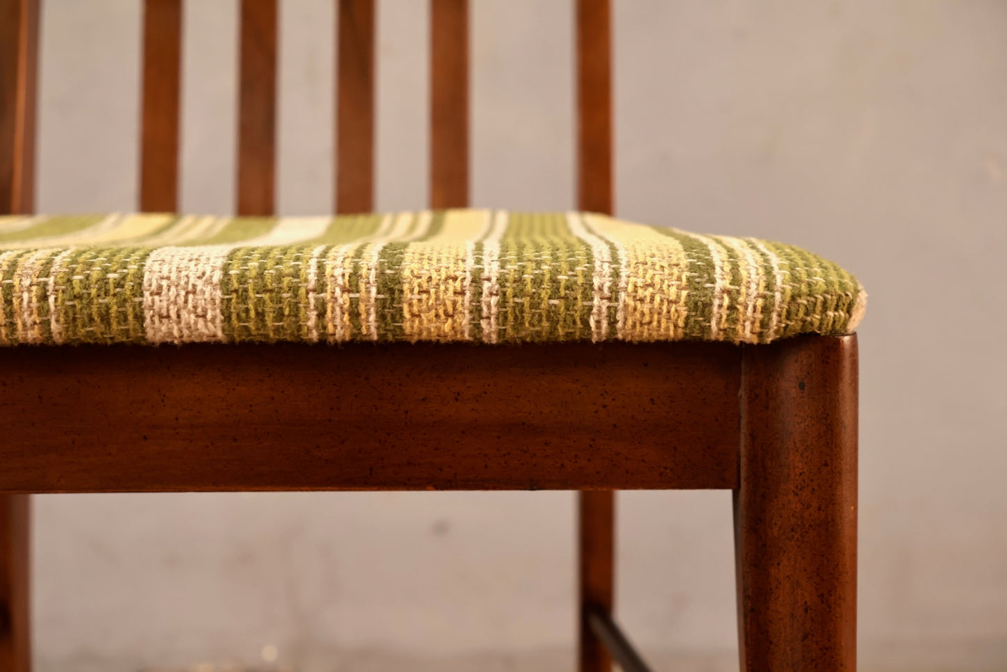 Broyhill Walnut & Cucumber Striped Side Chair