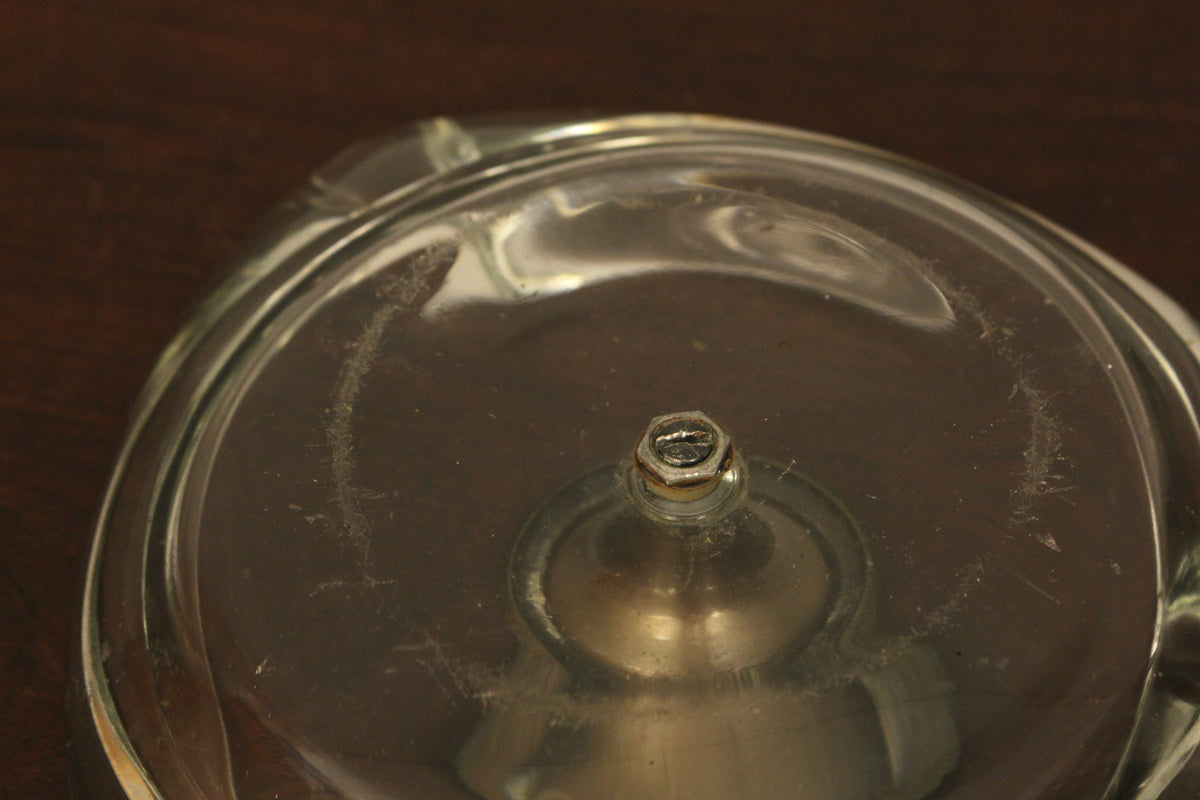 Large Glass & Brass "S" Ashtray