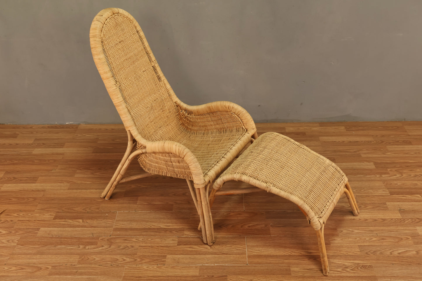 Wicker & Rattan Lounge Chair & Ottoman - ONLINE ONLY