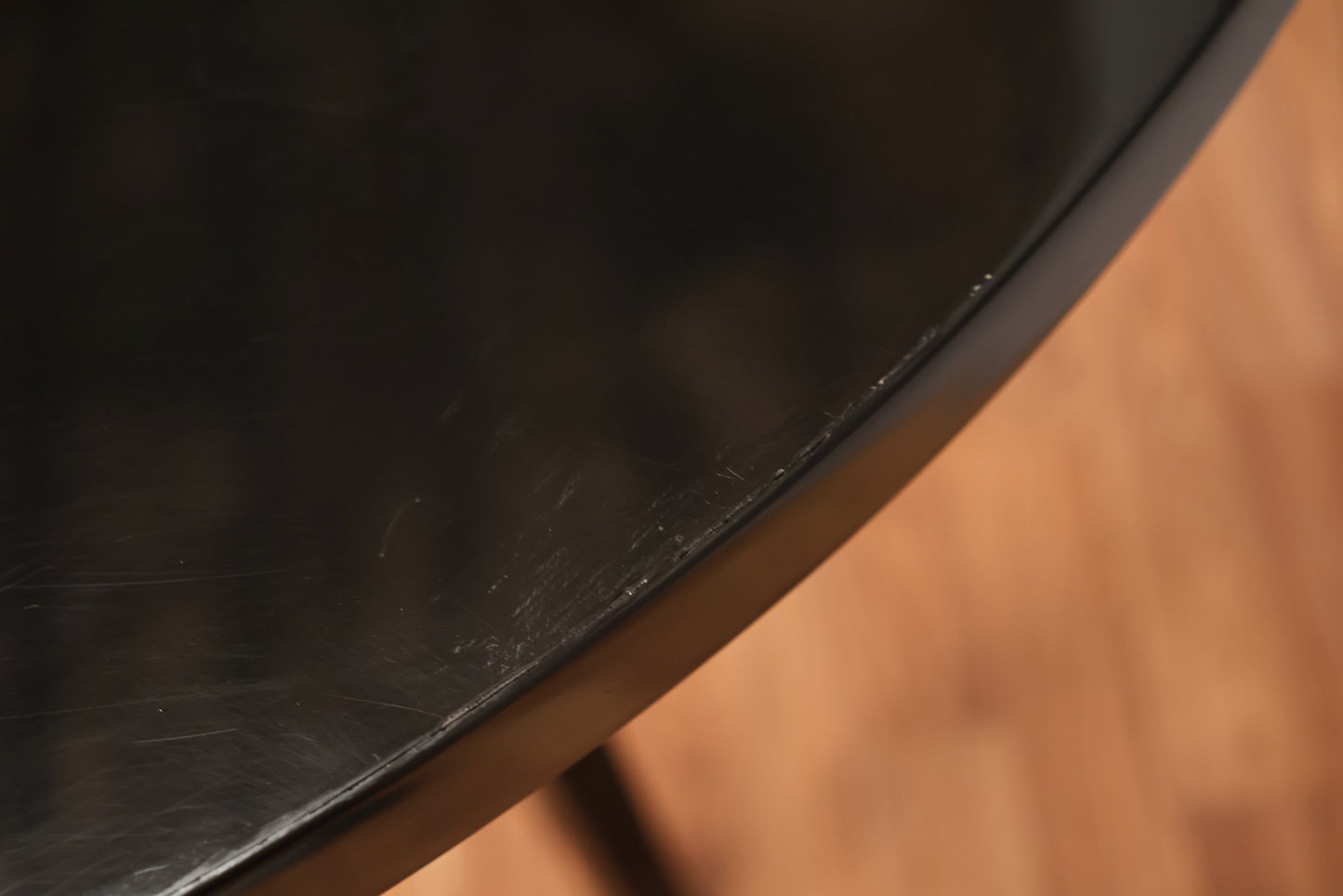 James Mont Round Black Lacquer Dining Table