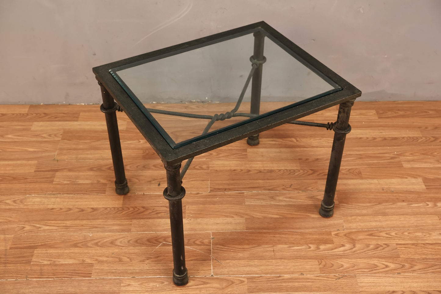 Simple Metal & Glass End Table - ONLINE ONLY