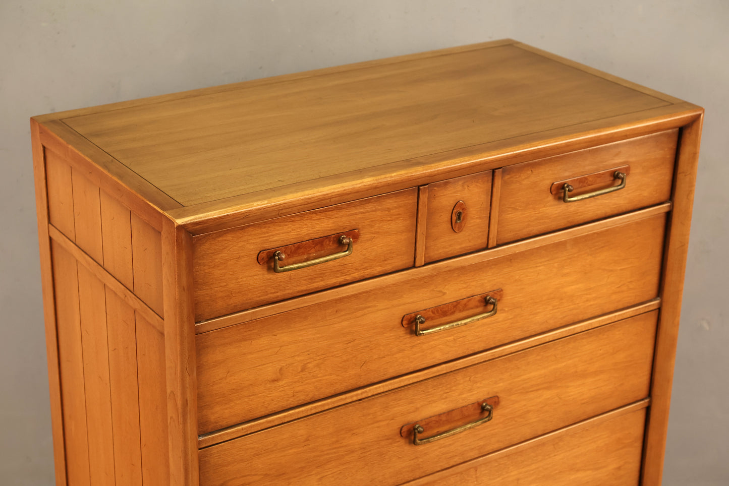Drexel "Meridian" Walnut 5-Drawer Highboy Dresser