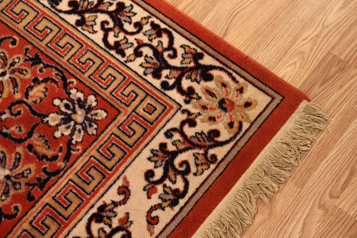 Large Persimmon Wool Area Rug  - ONLINE ONLY
