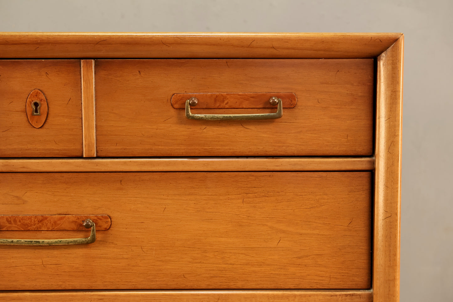 Drexel "Meridian" Walnut 5-Drawer Highboy Dresser