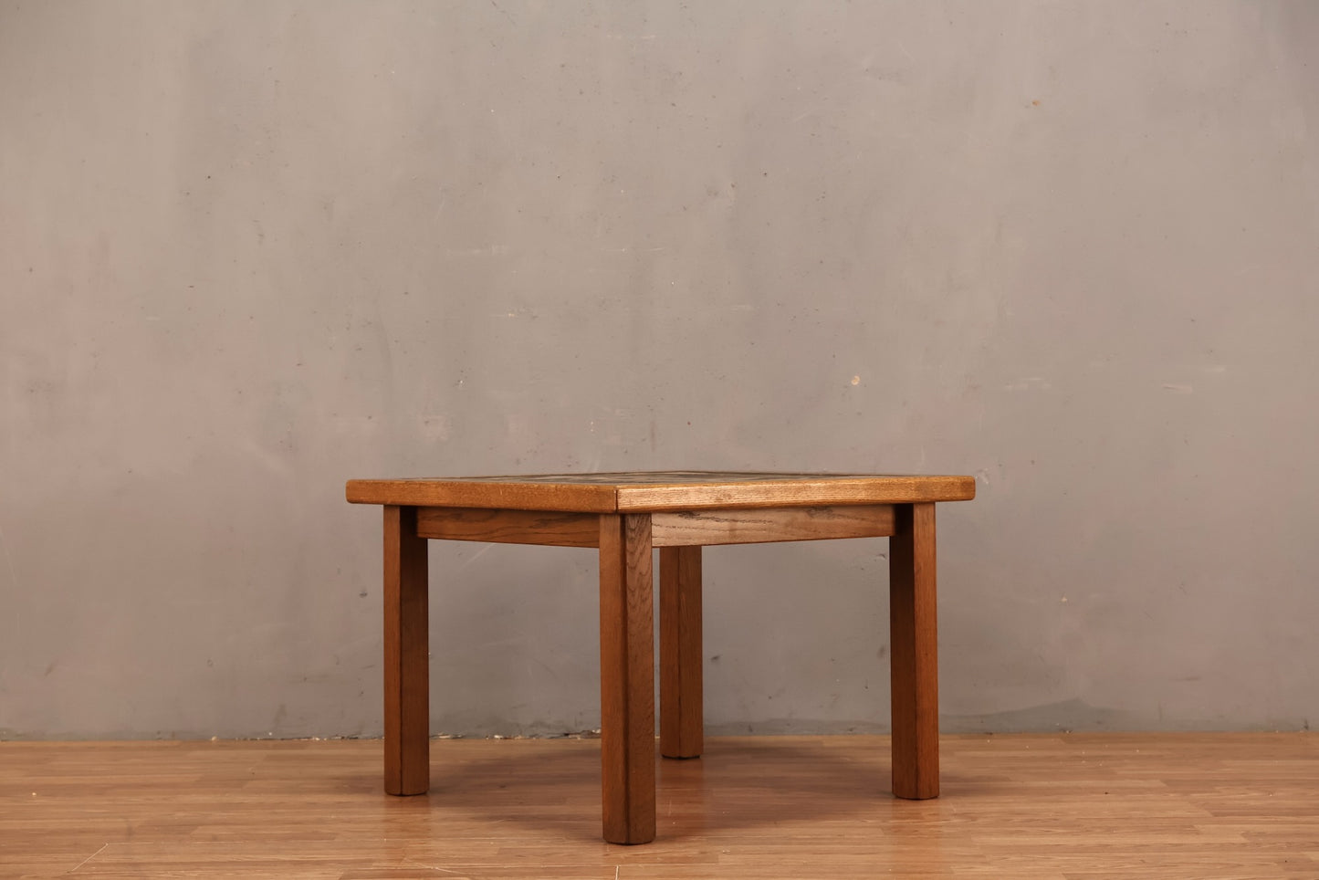 Mid Century Oak & Tile End Table
