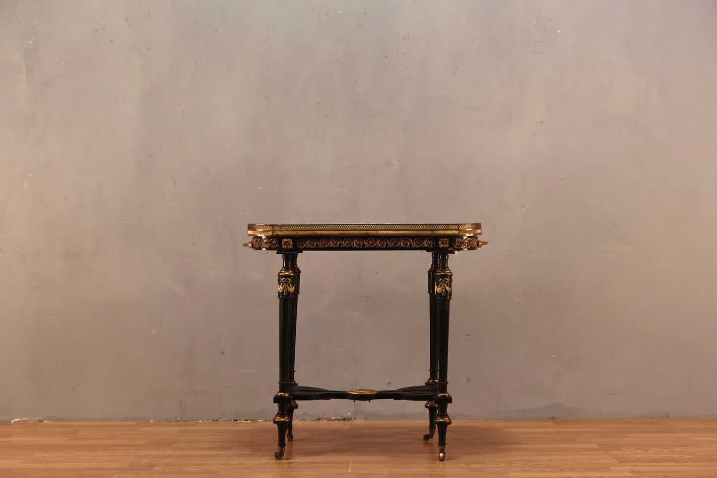Regency Black & Gold Mirror-Top Table - ONLINE ONLY