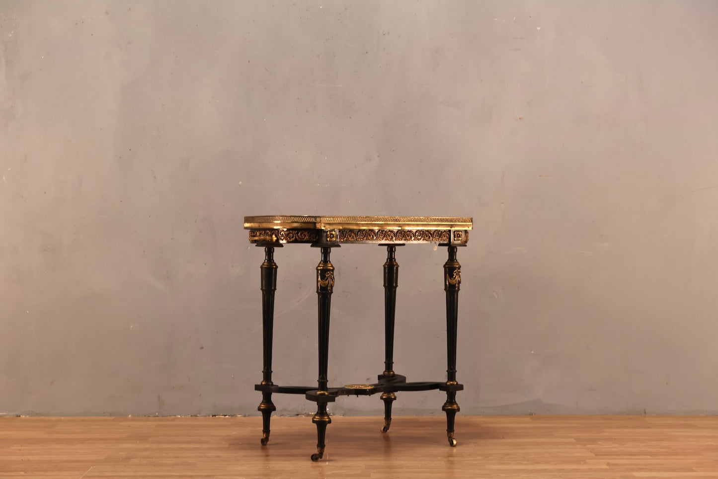 Regency Black & Gold Mirror-Top Table - ONLINE ONLY