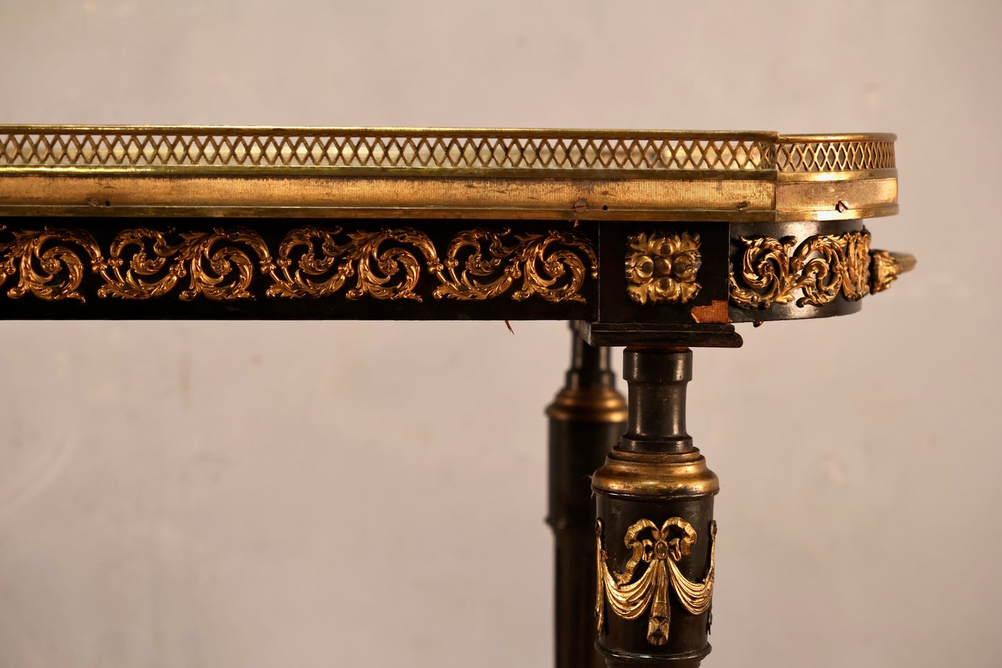 Regency Black & Gold Mirror-Top Table - ONLINE ONLY