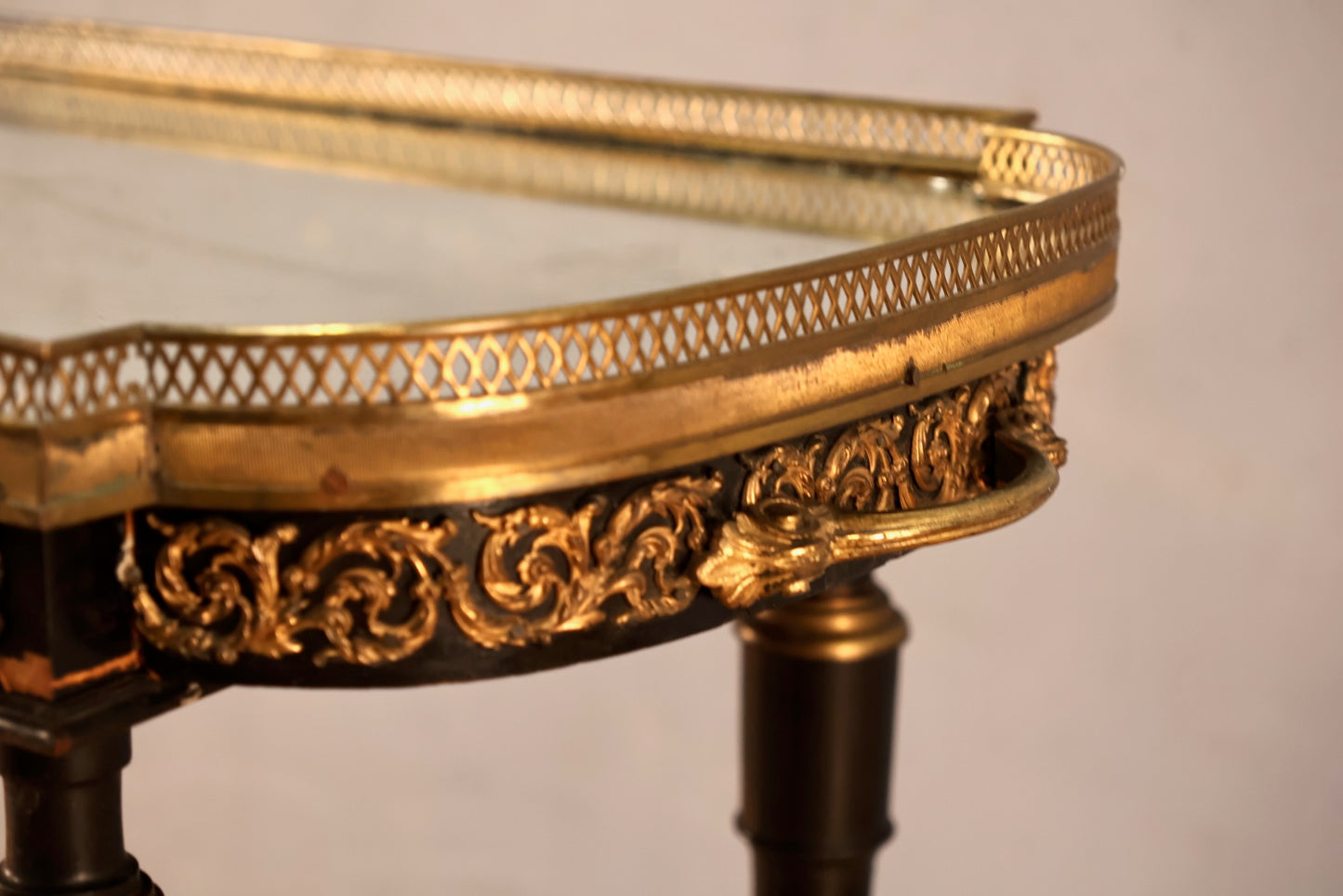 Regency Black & Gold Mirror-Top Table - ONLINE ONLY