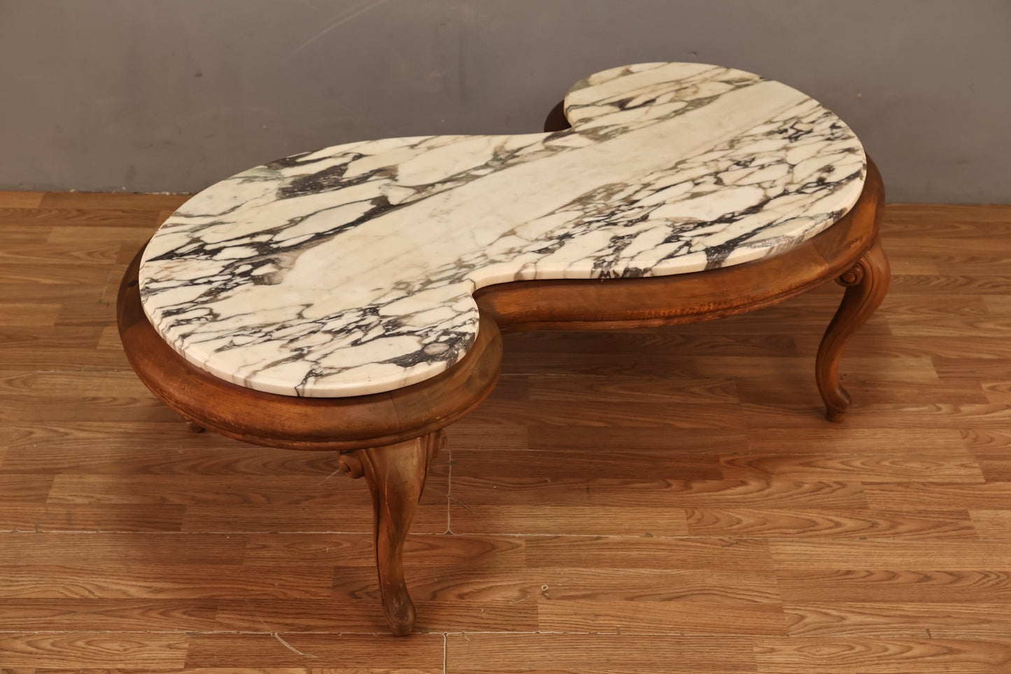 Serpentine Marble & Maple Coffee Table - ONLINE ONLY