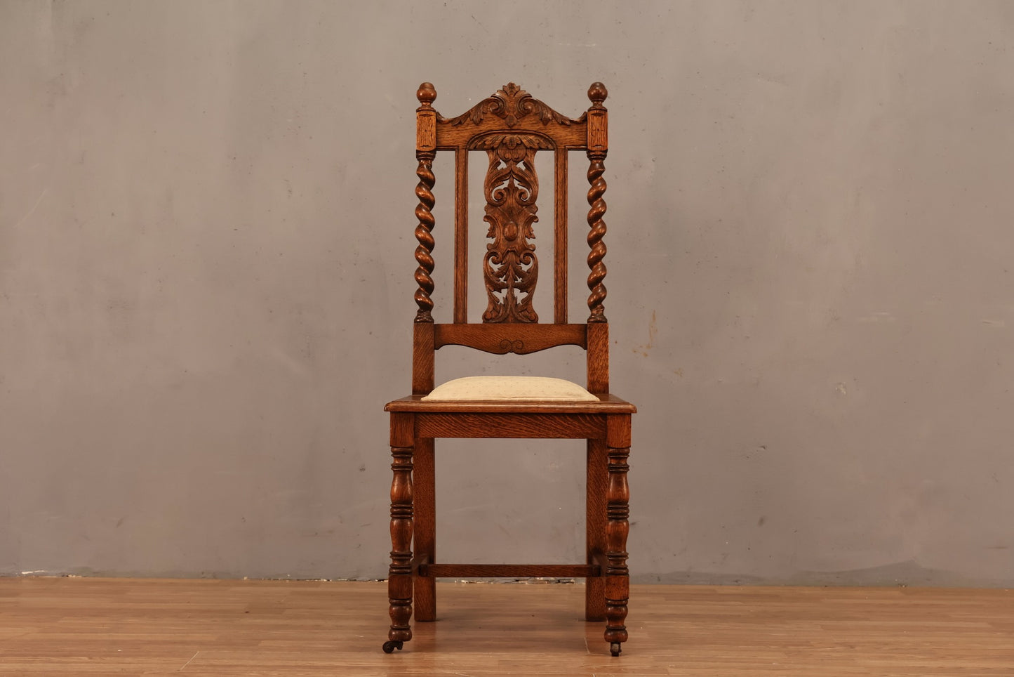 Victorian Gothic Carved Oak Side Chair - ONLINE ONLY