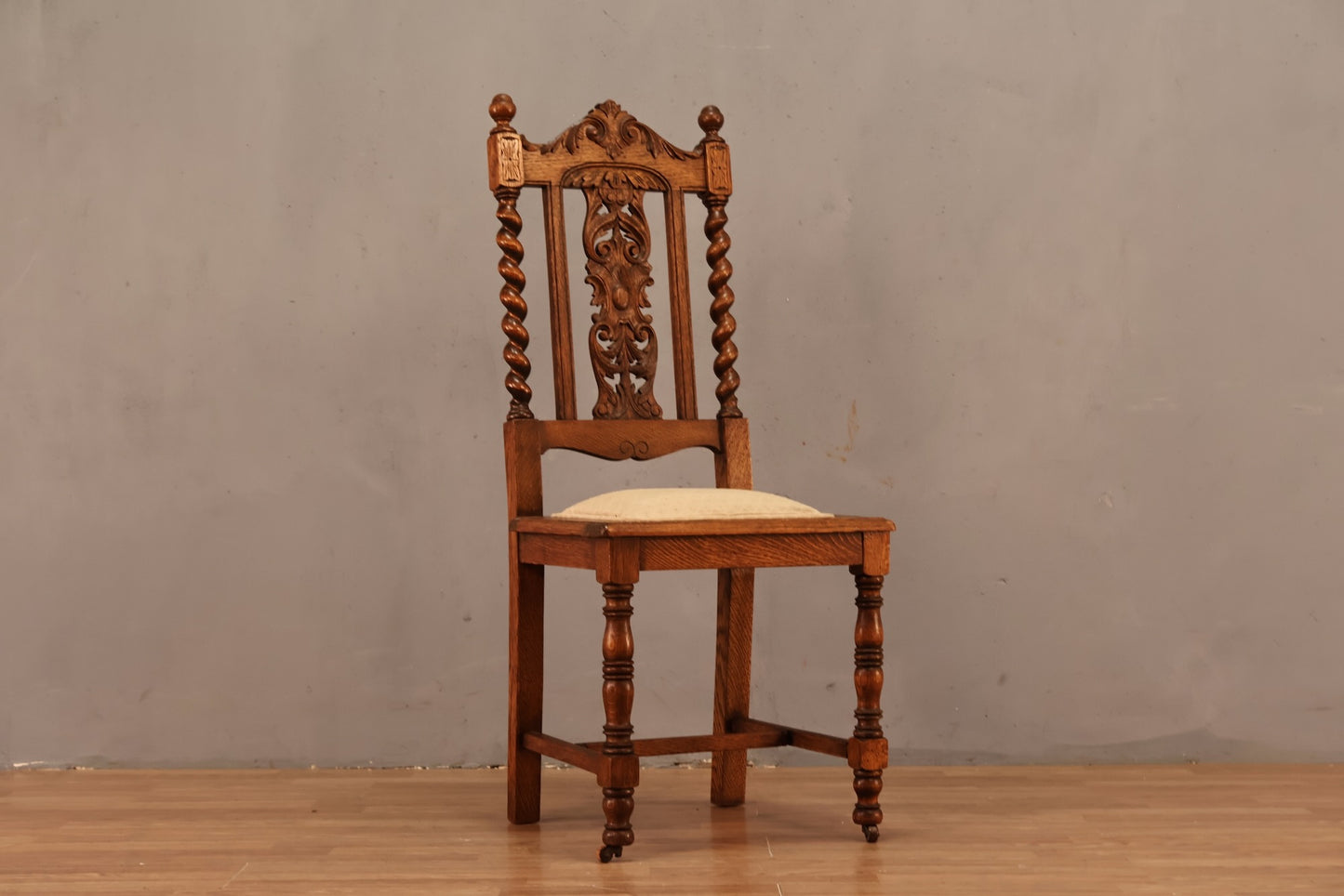 Victorian Gothic Carved Oak Side Chair - ONLINE ONLY