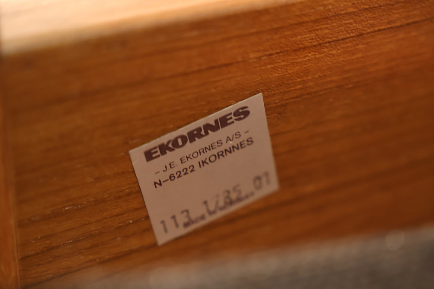 Ekornes Brown Leather & Teak Loveseat - ONLINE ONLY