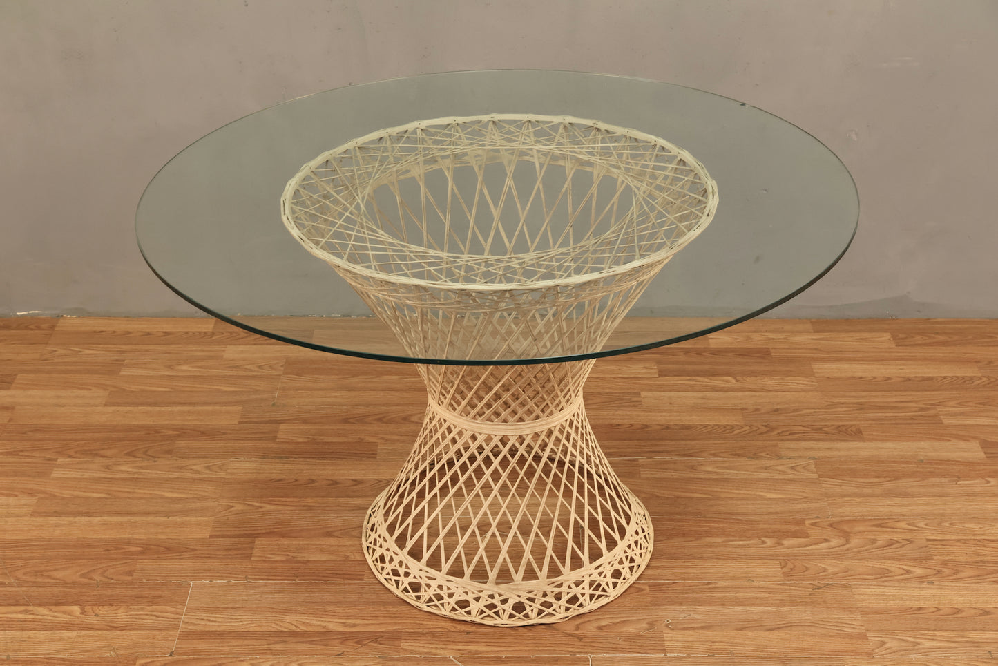Woodard Spun Fiberglass & Glass Dining Table - ONLINE ONLY