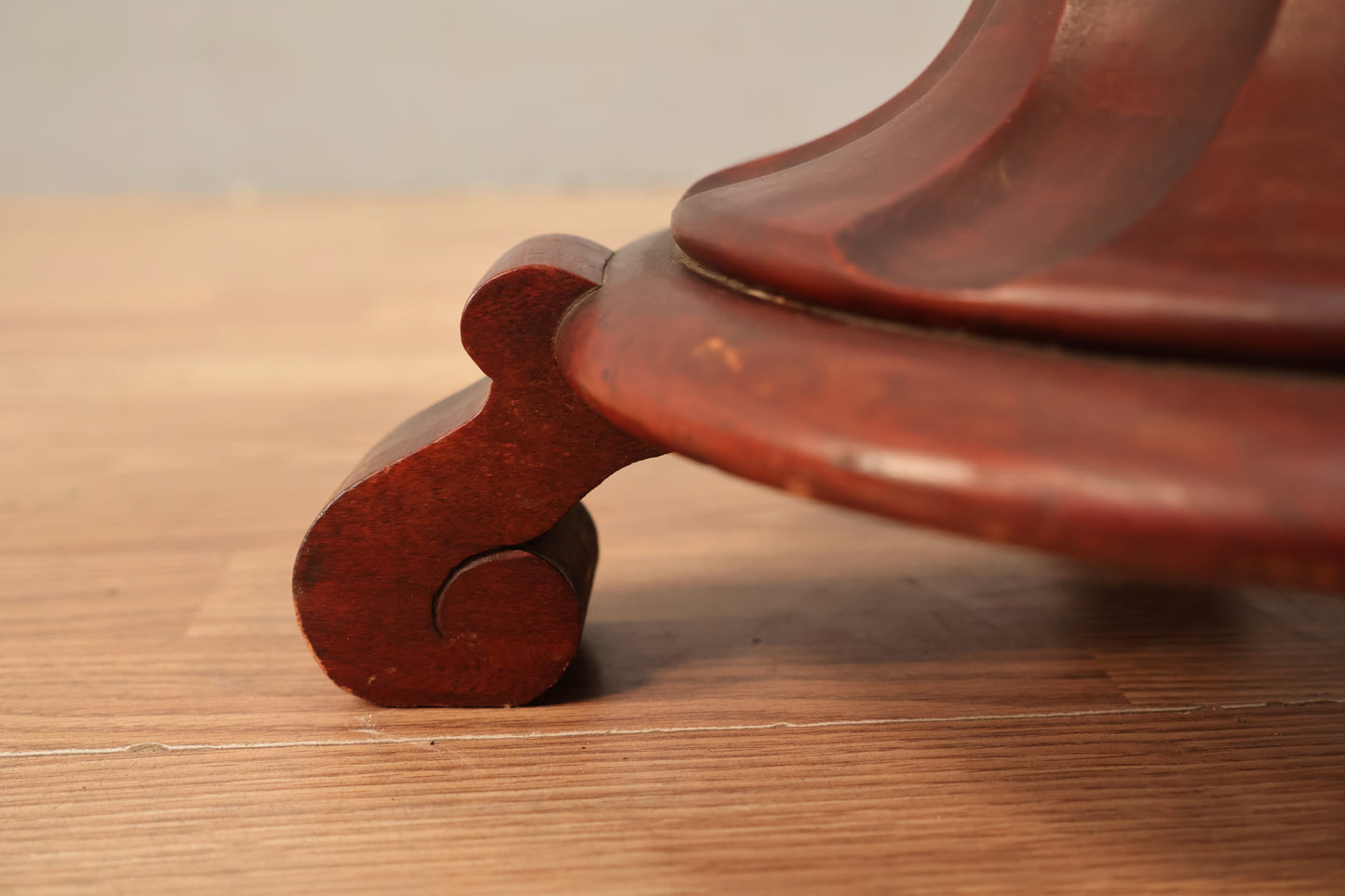 Carved Dark Cherry Pedestal