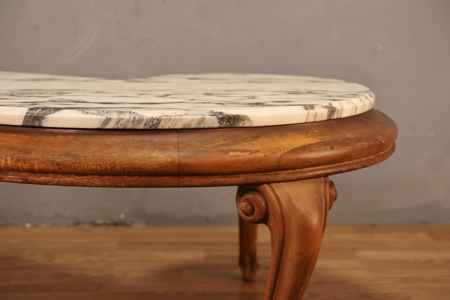 Serpentine Marble & Maple Coffee Table - ONLINE ONLY