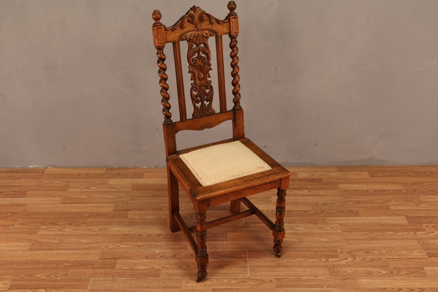 Victorian Gothic Carved Oak Side Chair - ONLINE ONLY
