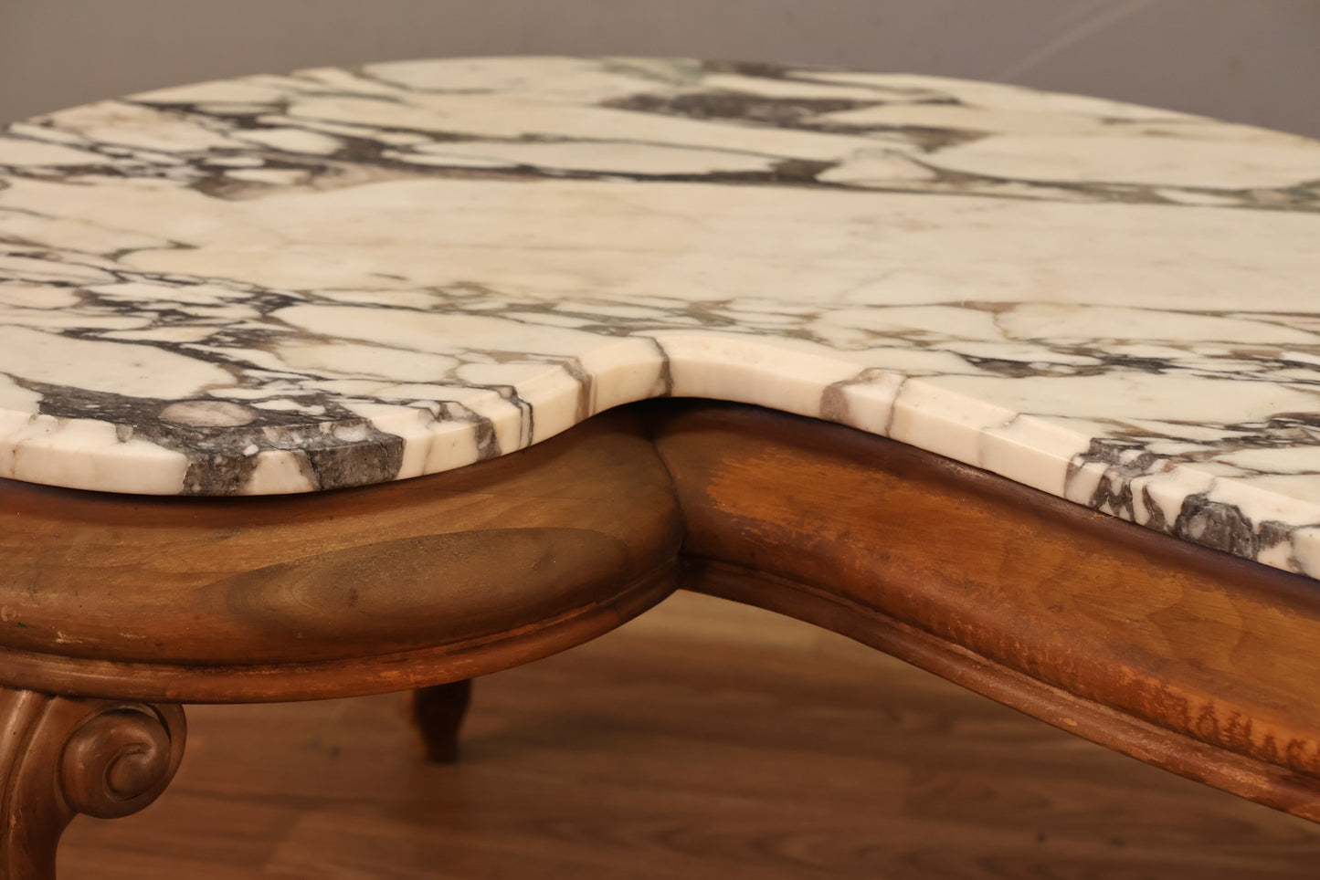 Serpentine Marble & Maple Coffee Table - ONLINE ONLY